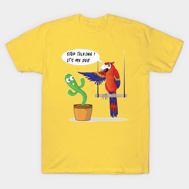 The Talking Cactus And The Angry Parrot T-Shirt by ArticArtac